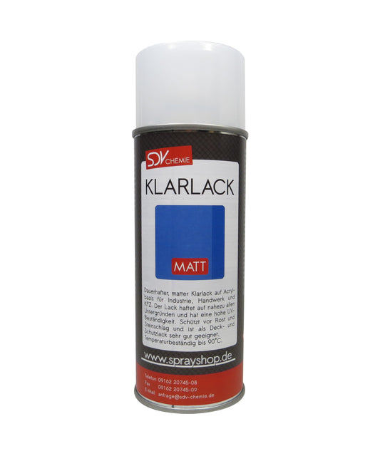 Klarlack Spray matt 1x 400ml Acryl Sprühlack