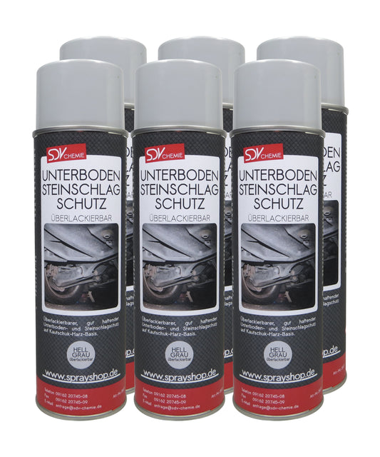 Unterbodenschutz grau überlackierbar 6x 500ml UBS Steinschlagschutz