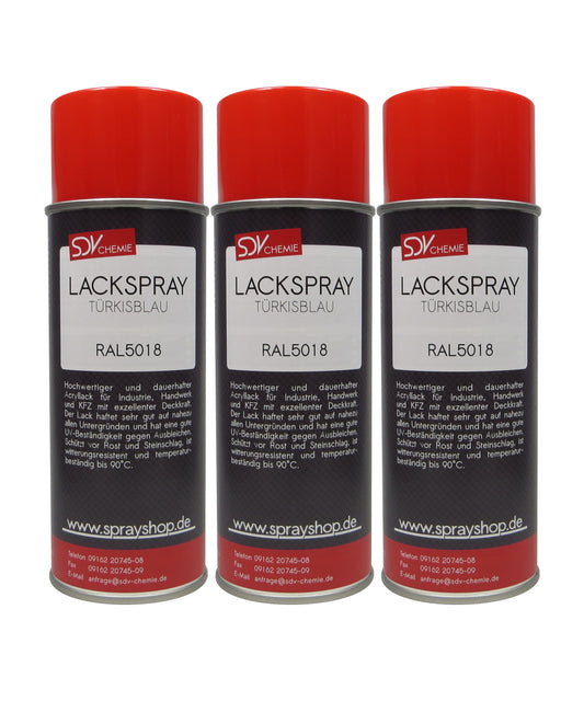 Lackspray RAL 5018 TÜRKISBLAU glänzend 3x 400ml Acryllack