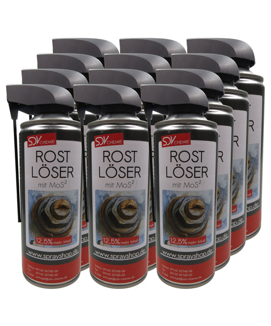 Rostlöser Spray MoS² 12x 450ml Kriechöl Rostentferner Schmiermittel