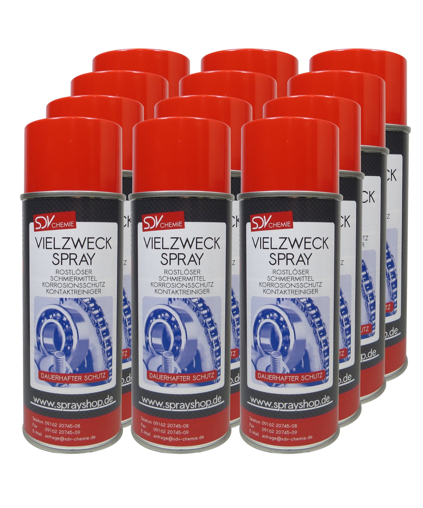 Vielzweckspray 12x 400ml Multi Kriech Schmier Öl Korrosionsschutz