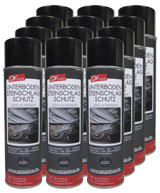 Unterbodenschutz schwarz überlackierbar 12x 500ml UBS Steinschlagschutz