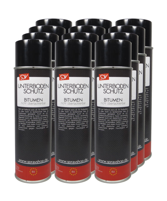 Unterbodenschutz Bitumen schwarz 12x 500ml UBS Steinschlagschutz