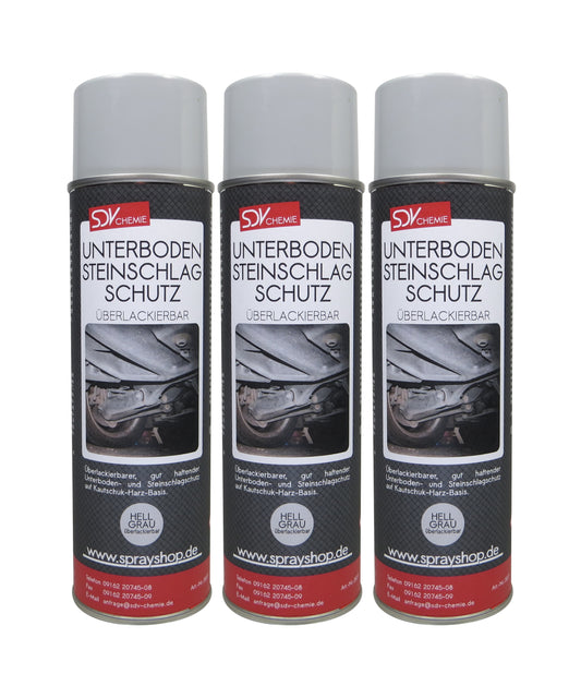 Unterbodenschutz grau überlackierbar 3x 500ml UBS Steinschlagschutz