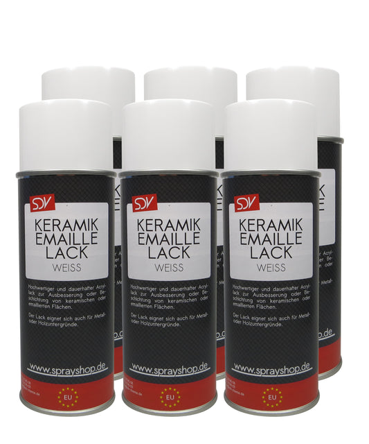 Keramik Emaille weiß 6x 400ml WC Badewannen Email Reparatur Lack