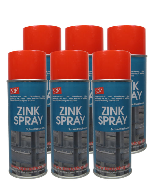 Zinkspray 6x 400ml Zinkstaub Rostschutz Grundierung