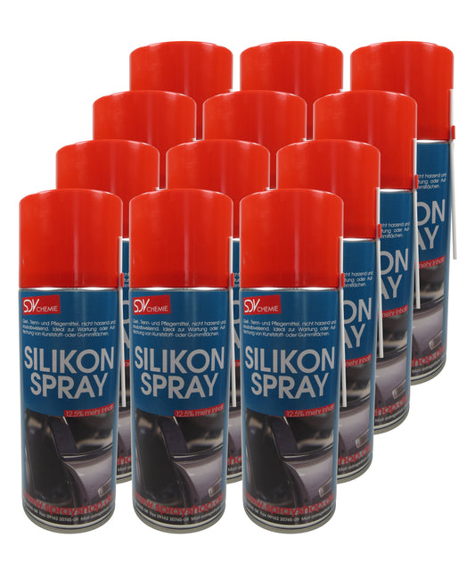 Silikonspray 12x 450ml Siliconspray Kunststoff- und Gummipflege