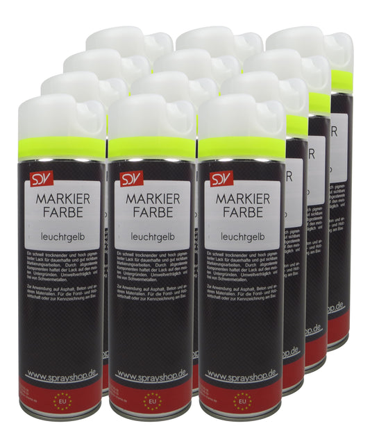 Markierungsfarbe gelb 12x 500ml Markierspray Markierungsspray