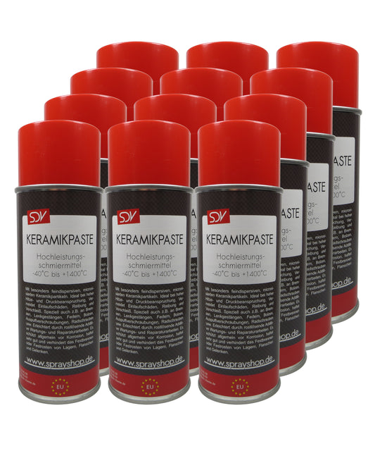 Keramikpaste 12x 400ml Anti Seize Keramikspray Montagepaste bis 1400°C