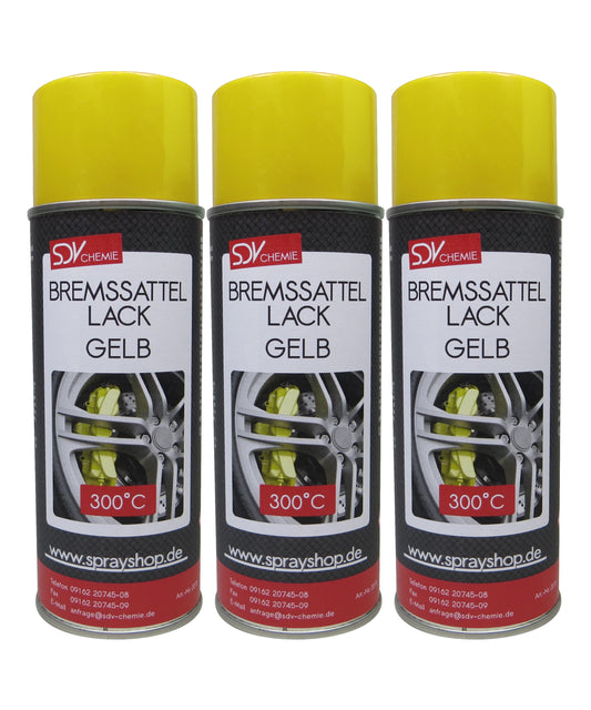 Bremssattellack gelb 3x 400ml hitzefest bis 300°C Bremssattelfarbe