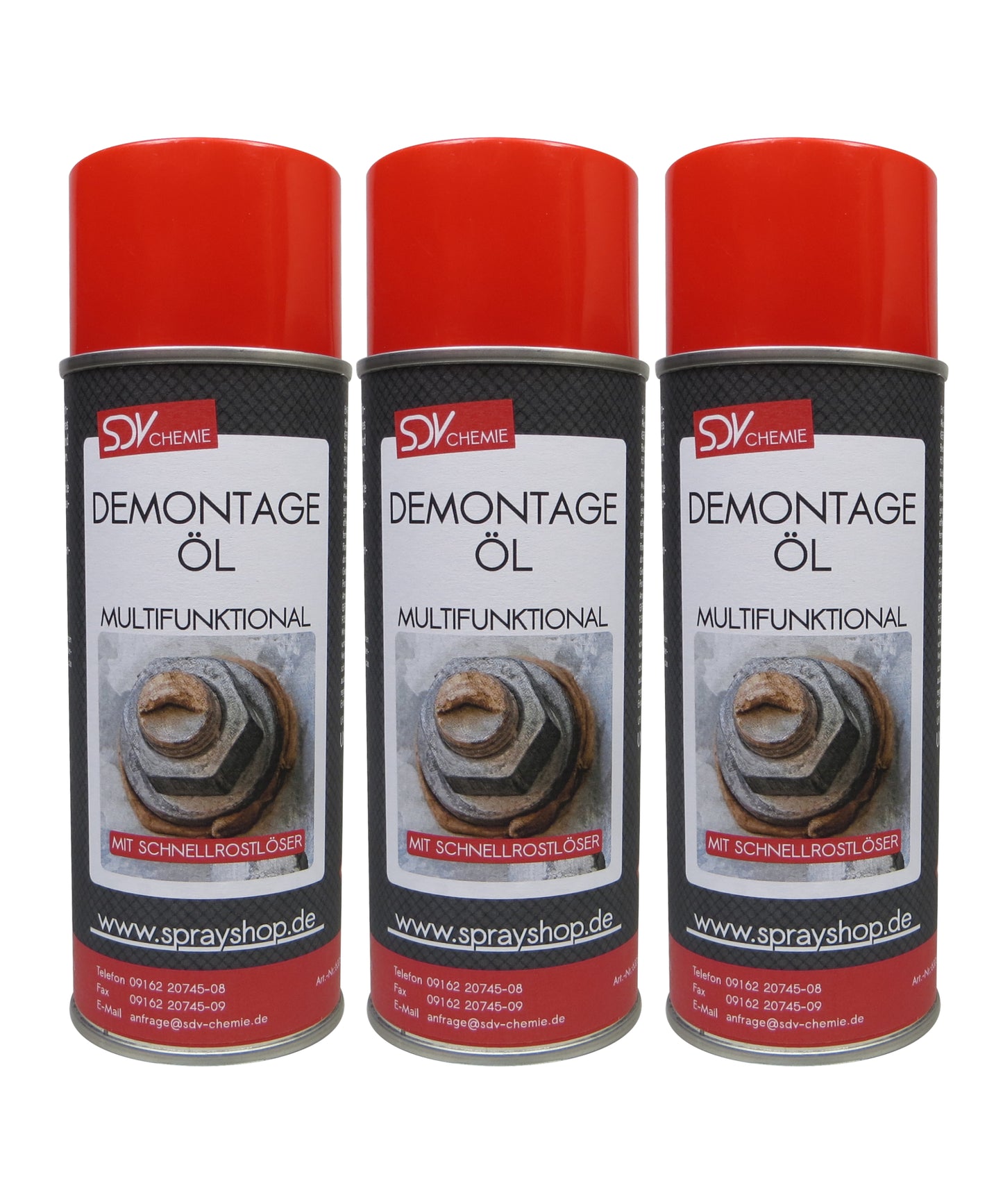 Demontageöl 3x 400ml mit MoS² Rostlöser Kriechöl Demontage-Öl