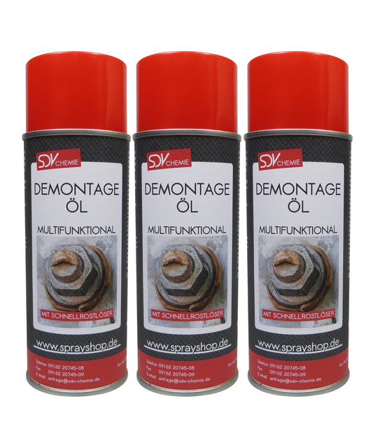 Demontageöl 3x 400ml mit MoS² Rostlöser Kriechöl Demontage-Öl