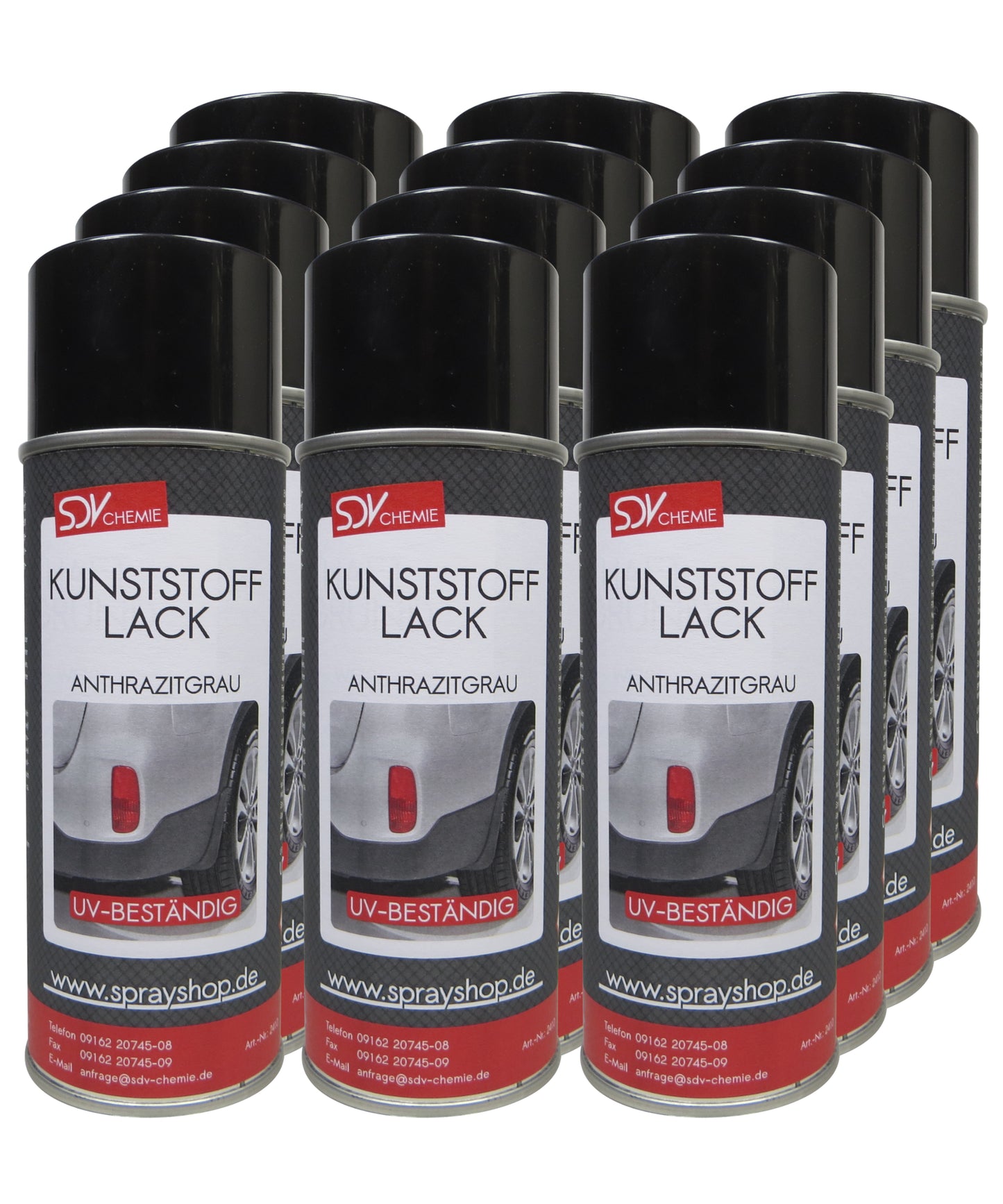Kunststofflack anthrazit grau matt 12x 400ml Lackspray