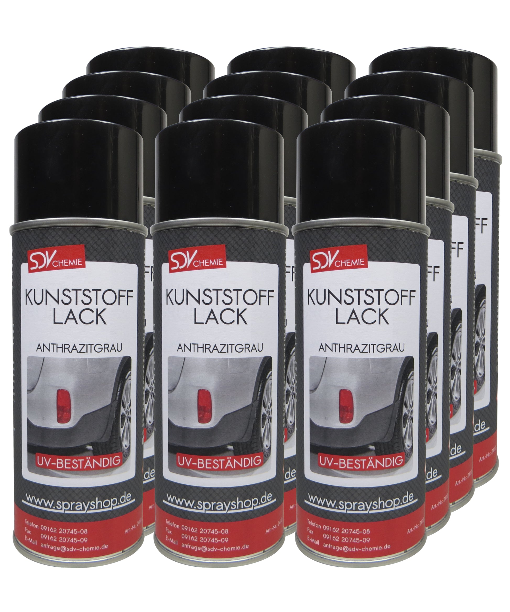 Kunststofflack anthrazit grau matt 12x 400ml Lackspray