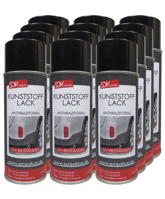 Kunststofflack anthrazit grau matt 12x 400ml Lackspray