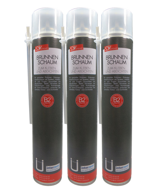 Brunnenschaum B2 3x 750ml Montageschaum Schachtschaum