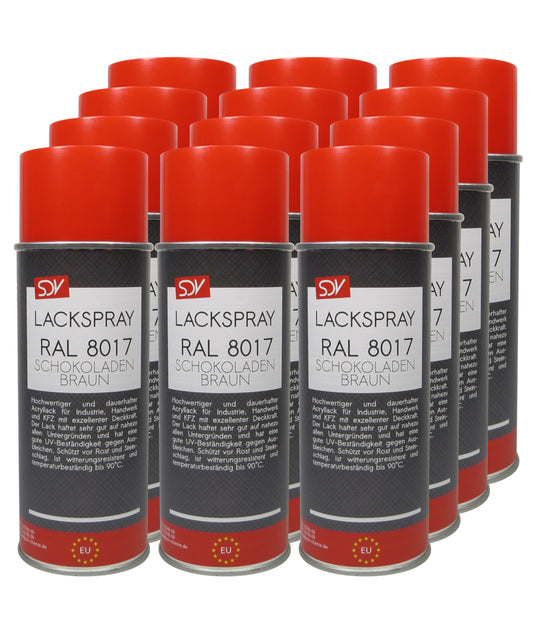 Lackspray RAL 8017 SCHOKOLADENBRAUN glänzend 12x 400ml Acryllack