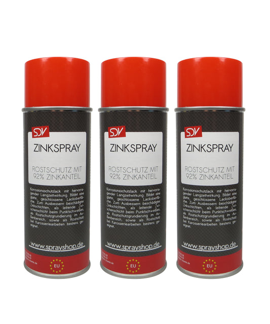 Zinkspray 3x 400ml Zinkstaub Rostschutz Grundierung