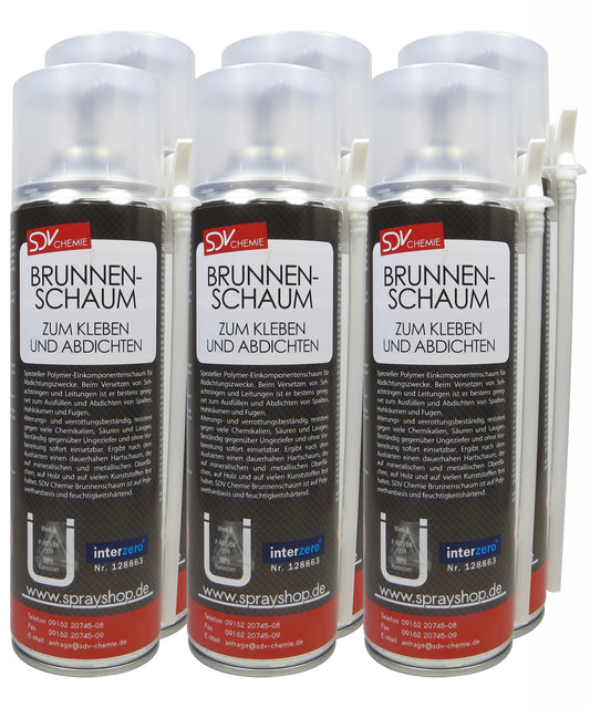Brunnenschaum B2 6x 500ml Montageschaum Schachtschaum