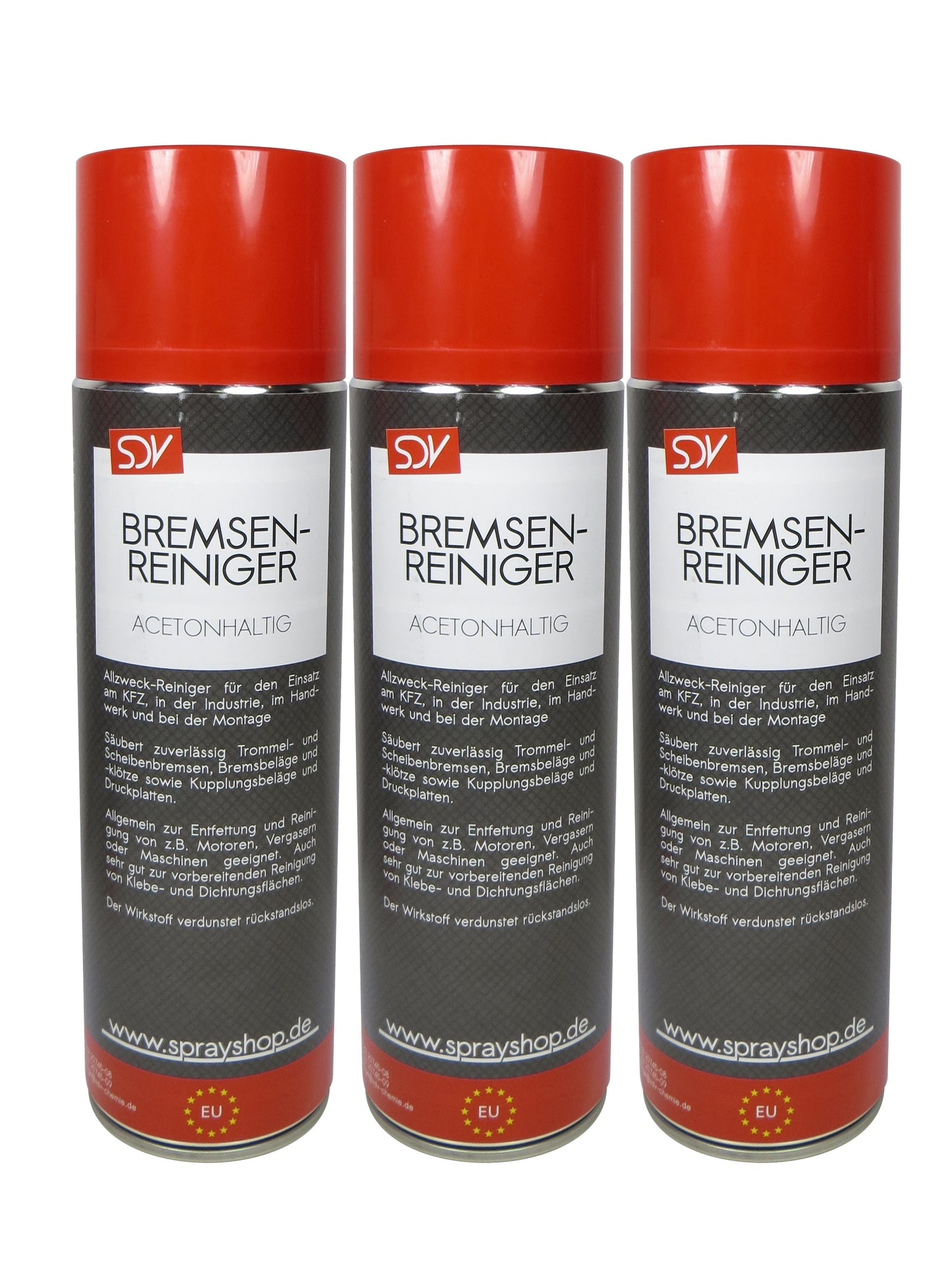 Bremsenreiniger mit Aceton Spray 3x 500ml POWER Brake Cleaner 360° Ventil