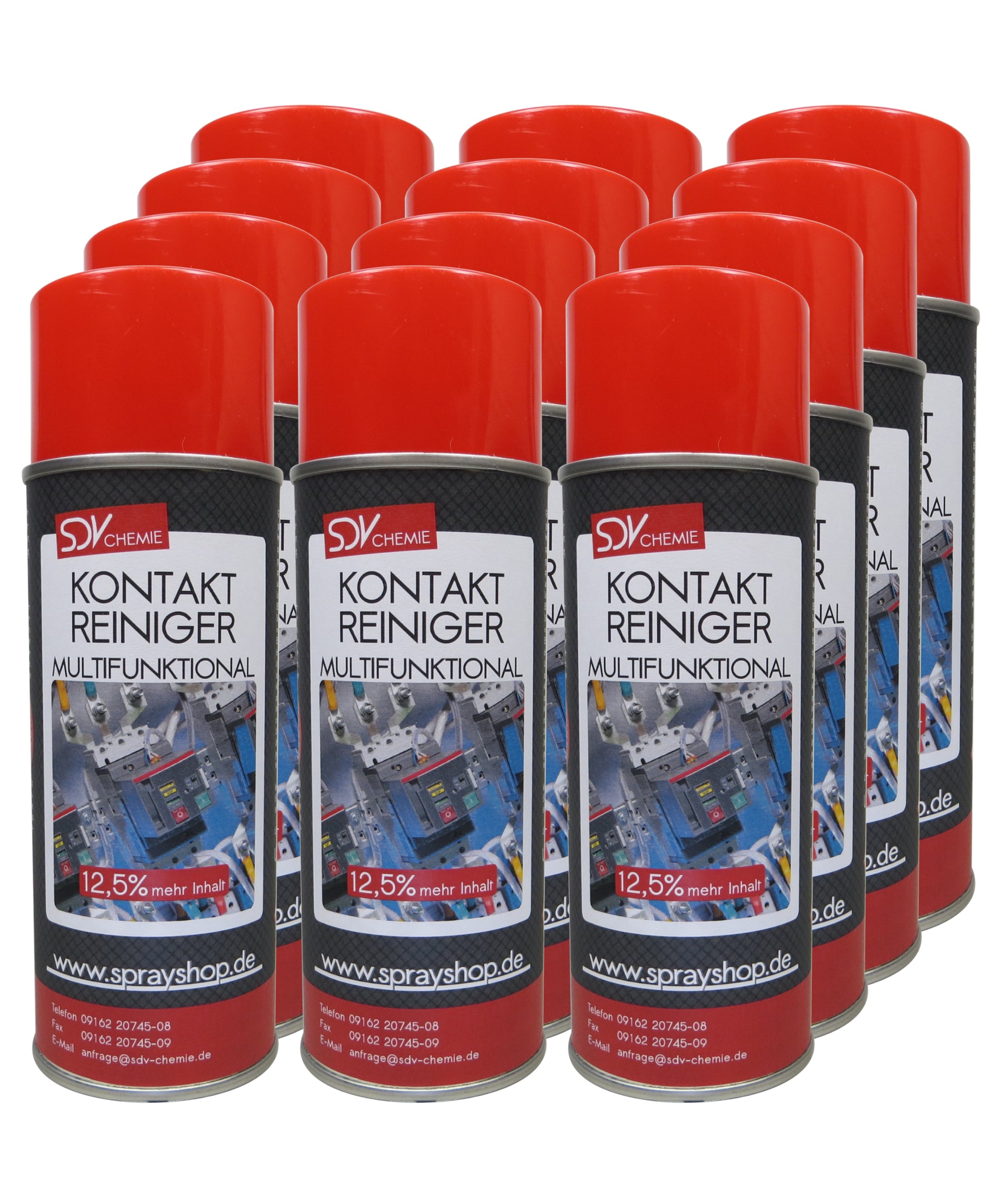 Kontaktreiniger 12x 400ml Elektronikreiniger Elektrospray Kontaktspray