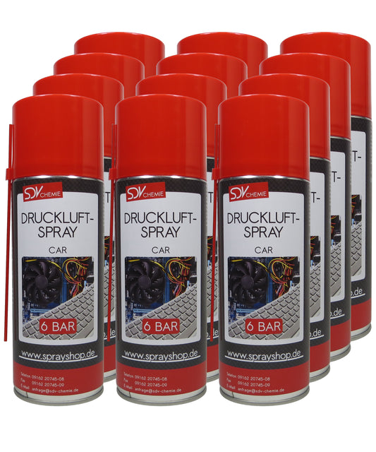 Druckluftspray CAR 12x 400ml Air Duster Druckluftreiniger