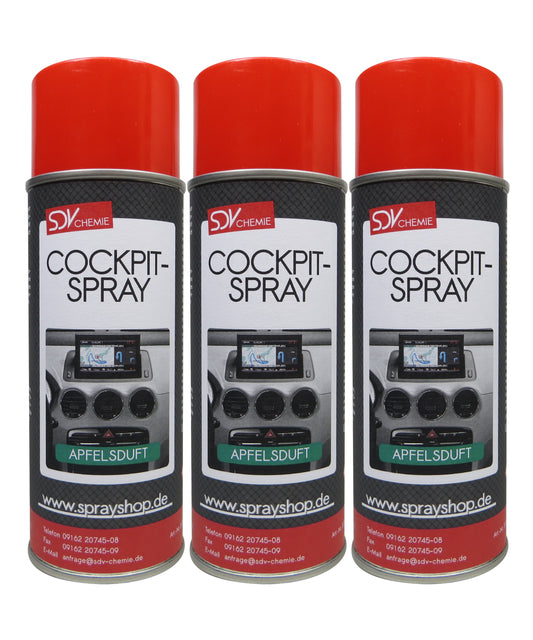 Cockpitspray Apfelduft 3x 400ml Cockpit Pflege Reiniger