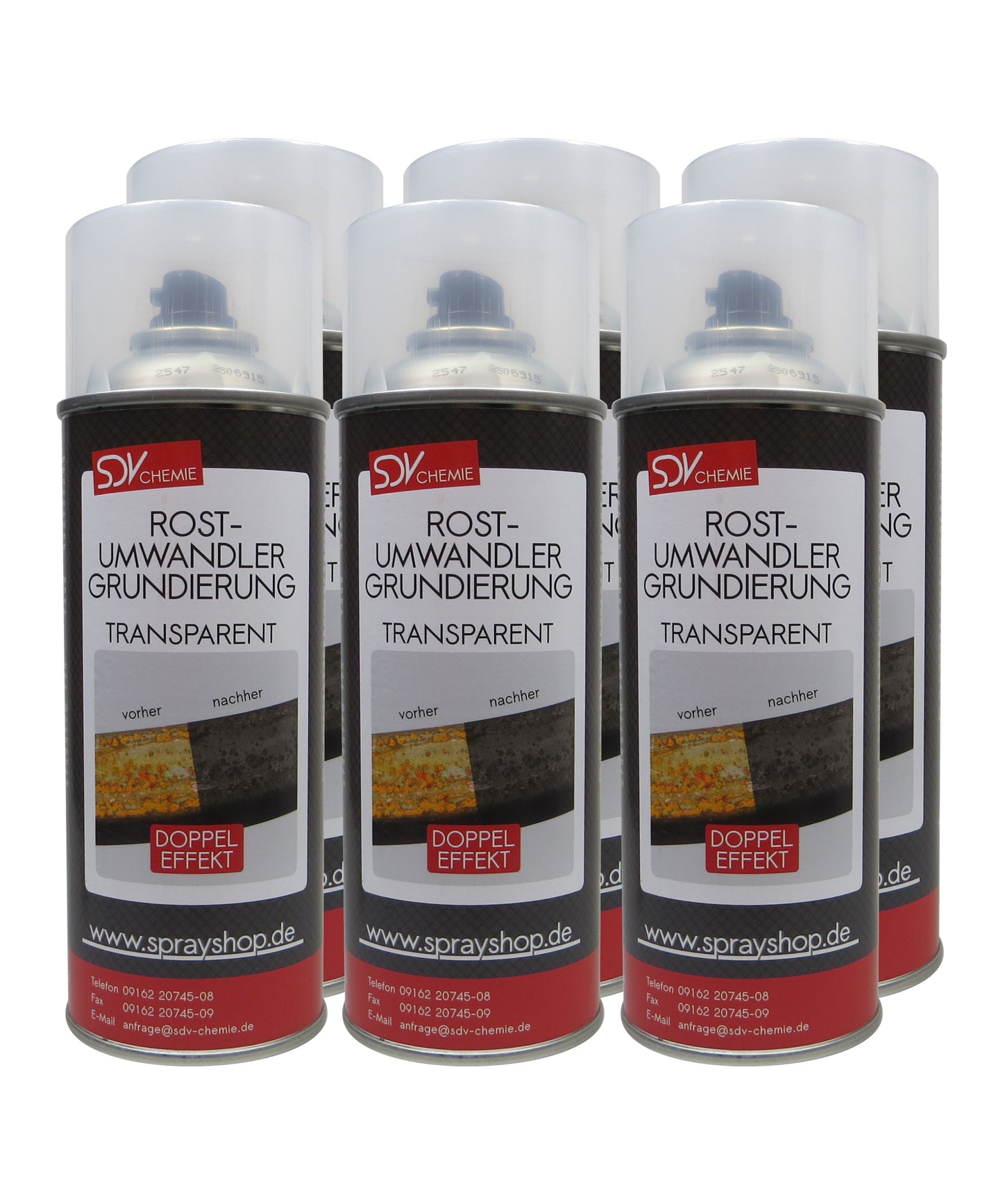 Rostumwandler 6x 400ml Anti Rostspray Rostsanierer und Grundierung