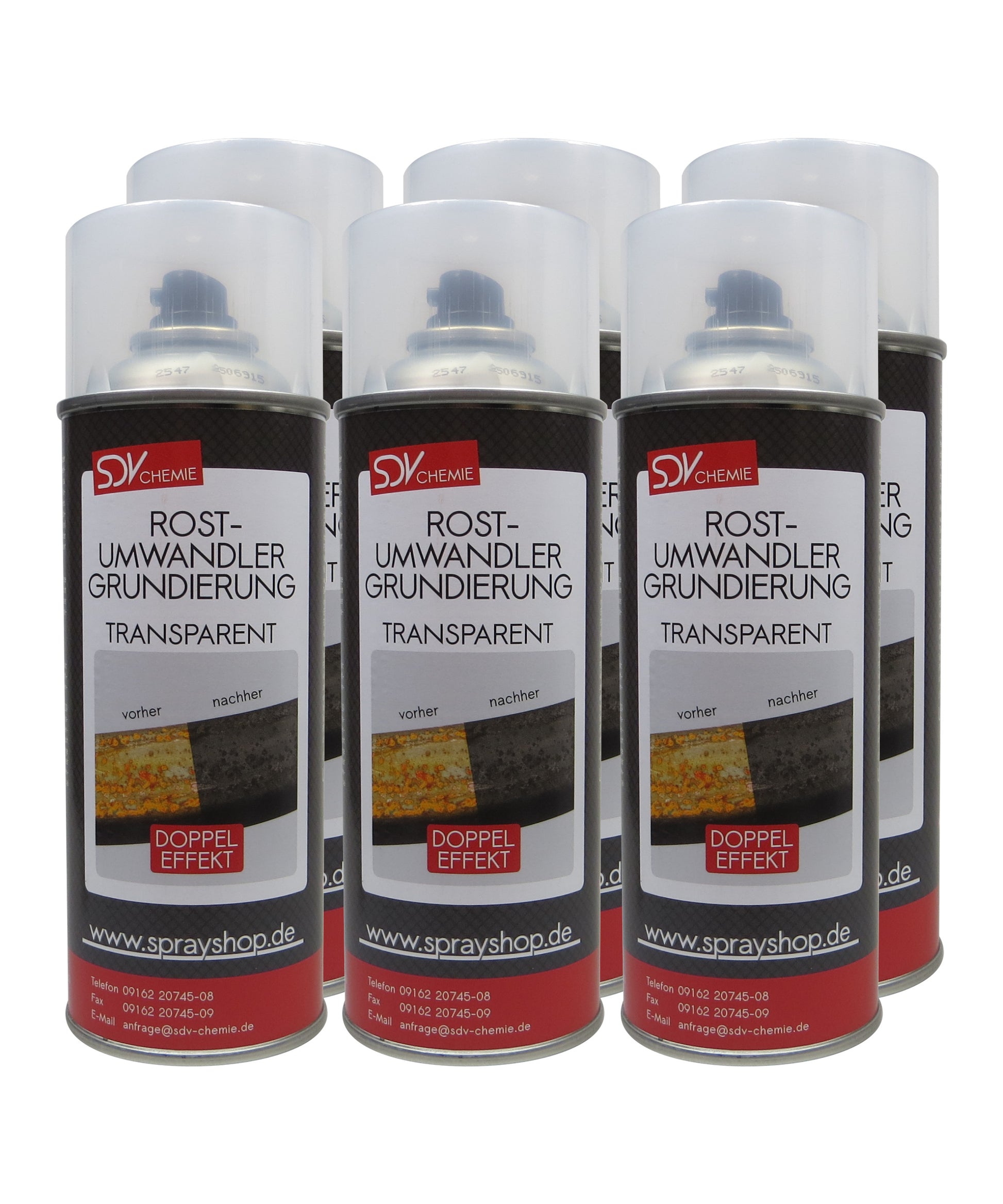 Rostumwandler 6x 400ml Anti Rostspray Rostsanierer und Grundierung