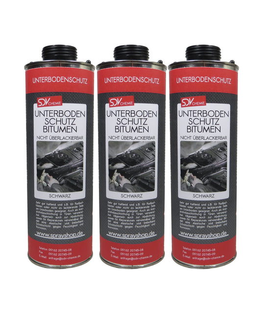 Unterbodenschutz Bitumen schwarz 3x 1L UBS Steinschlagschutz