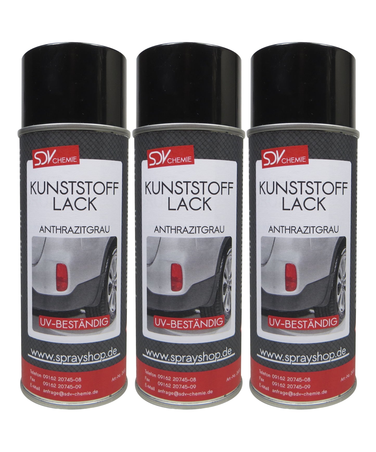 Kunststofflack anthrazit grau matt 3x 400ml Lackspray