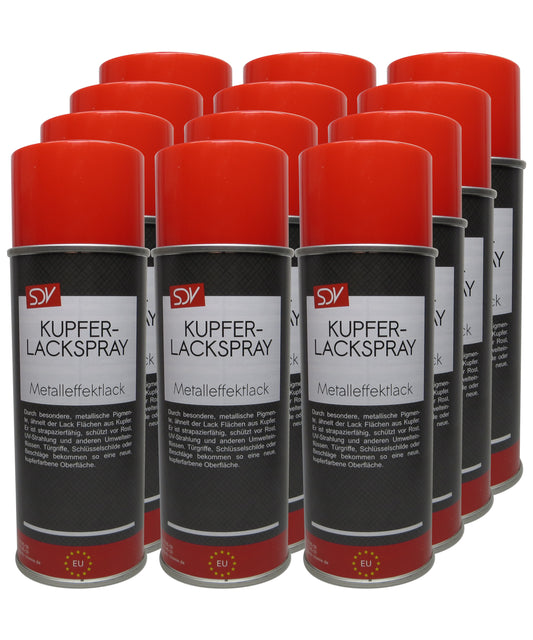 Kupfer Effektlackspray 12x 400ml Kupferlack Metall Kupferspray