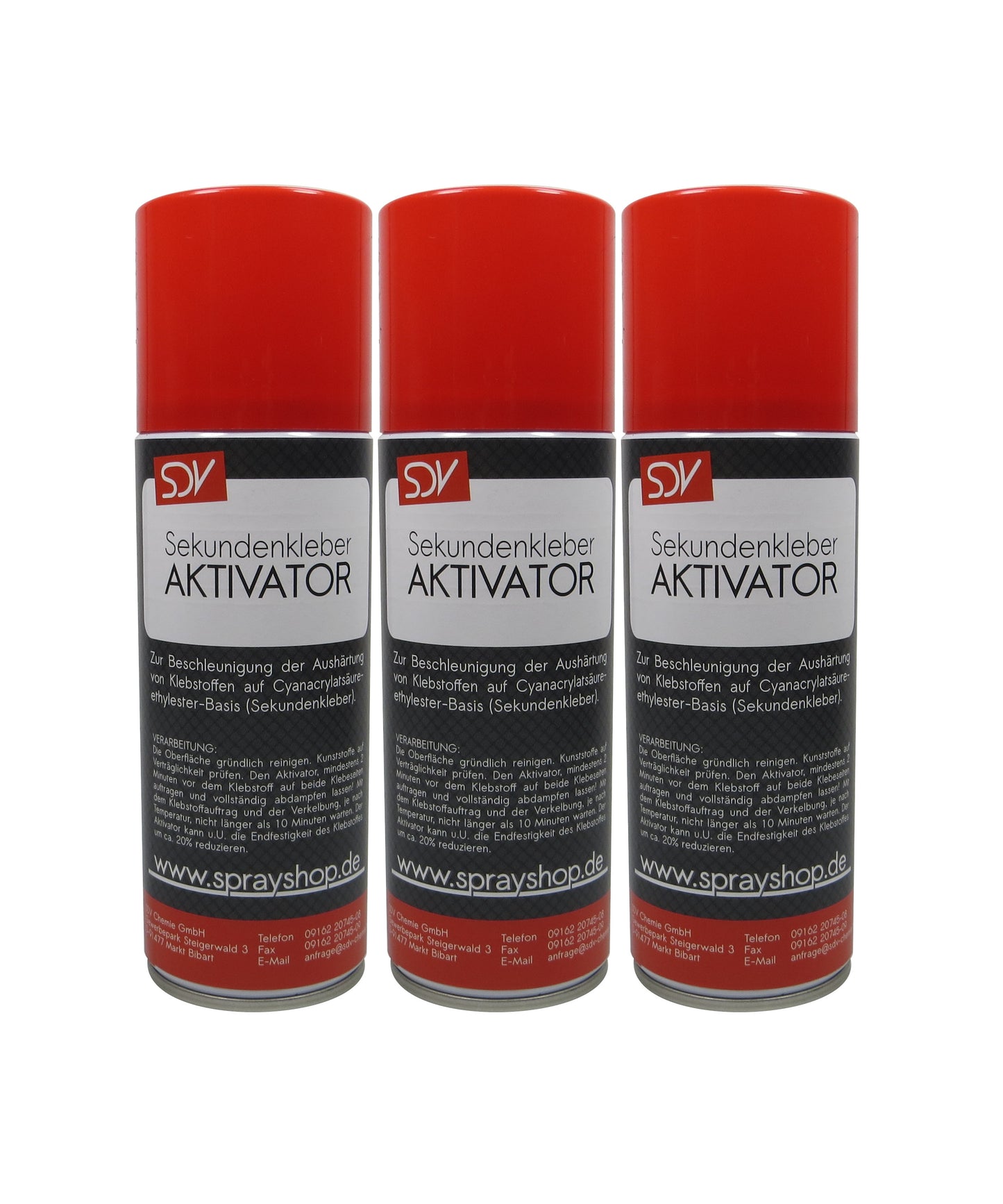 Aktivator für Sekundenkleber 3x 200ml Cyanacrylat CA-Aktivator