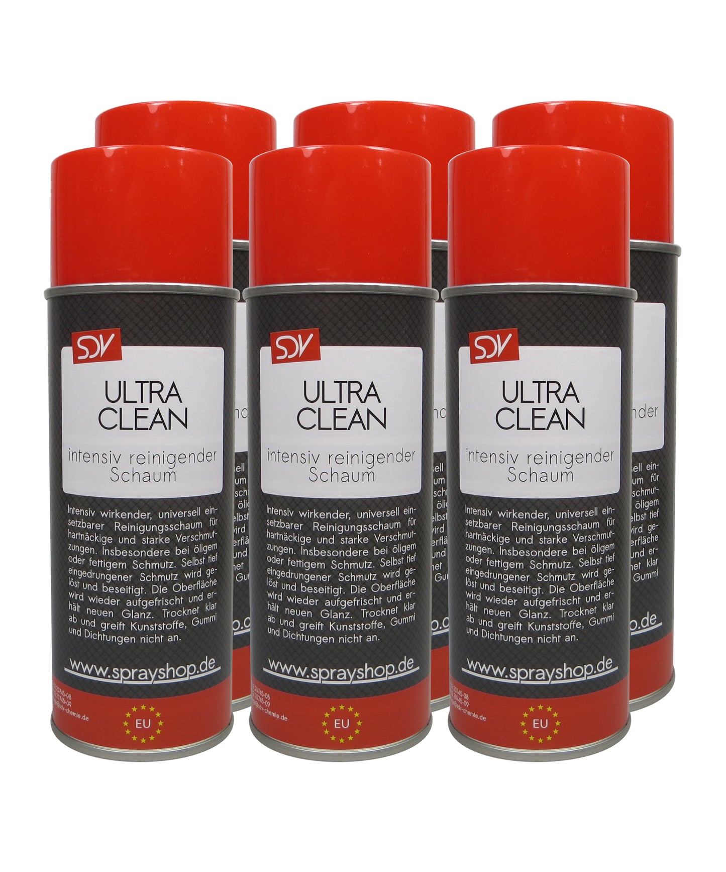Ultra Clean 6x 400ml Aktivschaum Scheiben Reiniger Reinigungsschaum