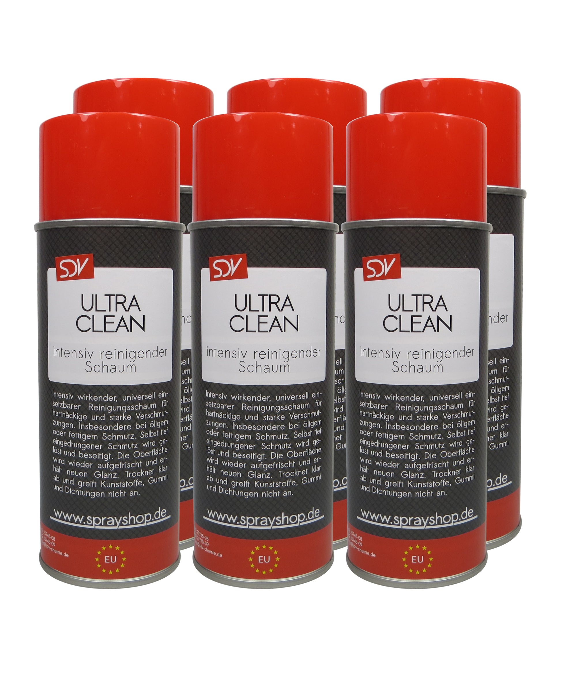 Ultra Clean 6x 400ml Aktivschaum Scheiben Reiniger Reinigungsschaum