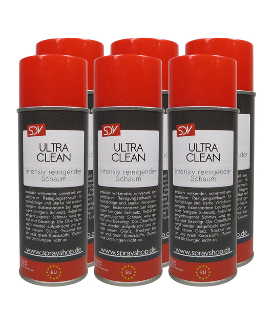 Ultra Clean 6x 400ml Aktivschaum Scheiben Reiniger Reinigungsschaum