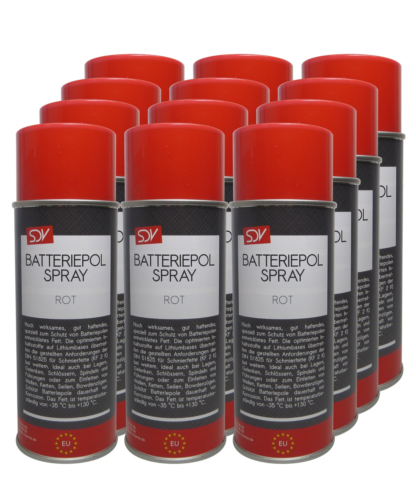 Batteriepolspray rot 12x 400ml Batteriepol Schutz Fett Kontaktfett