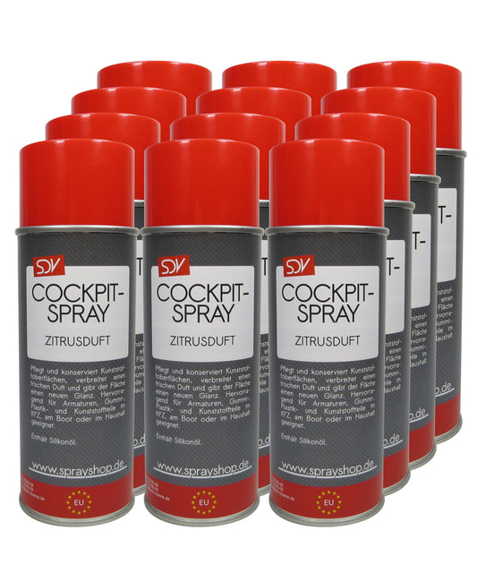 Cockpitspray Zitrusduft 12x 400ml Cockpit Pflege Reiniger