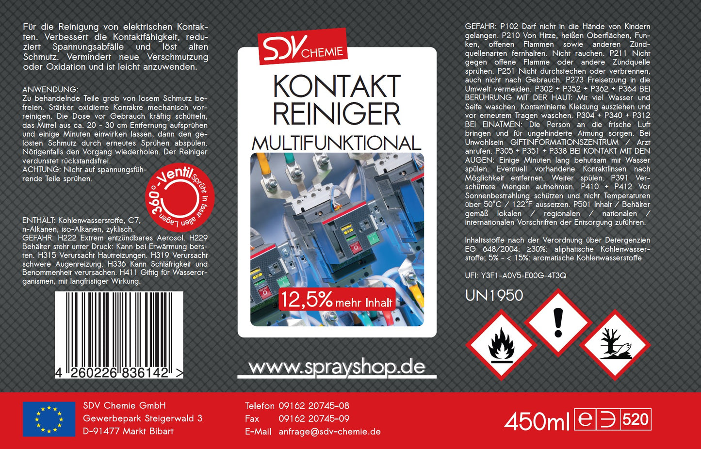 Kontaktreiniger 400ml Etikett