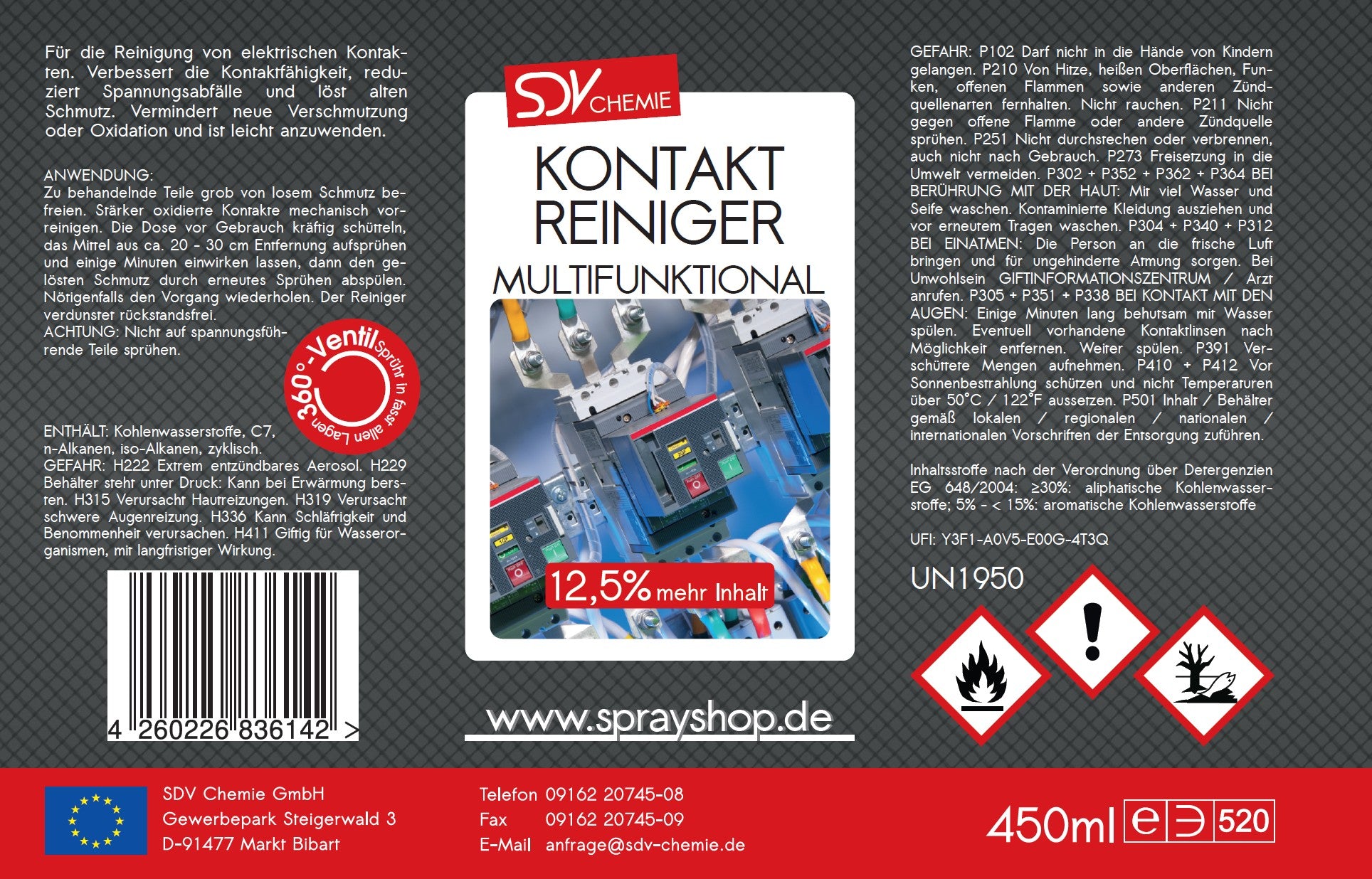 Kontaktreiniger 400ml Etikett