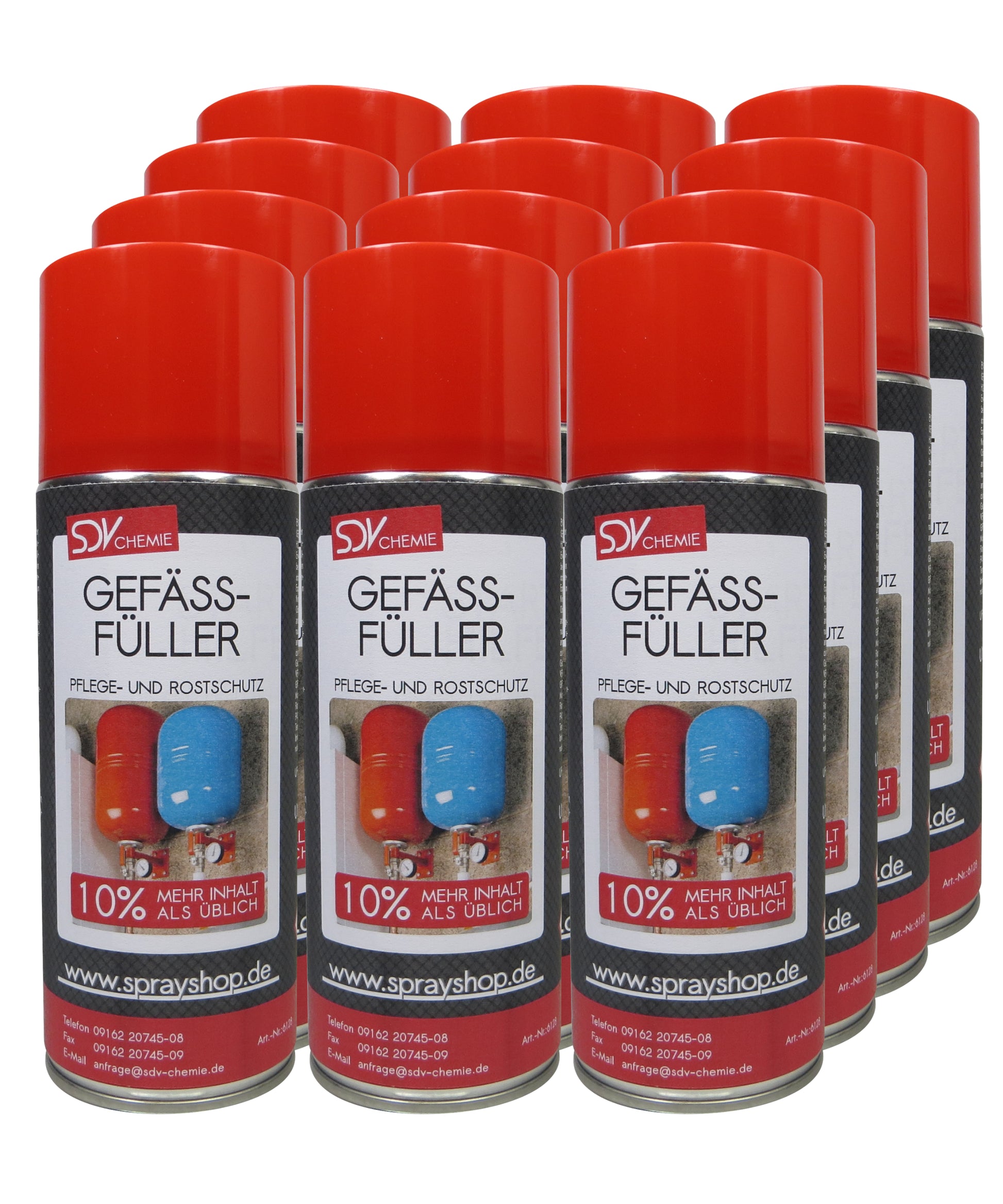 Gefässfüller 12x 440ml Gefäßfüller Spray für Ausdehnungsgefäße