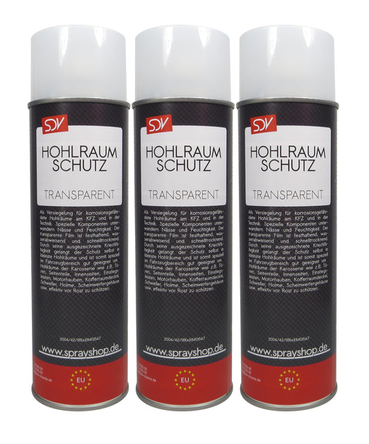 Hohlraumschutz transparent 3x 500ml + 60cm Sonde Hohlraumspray