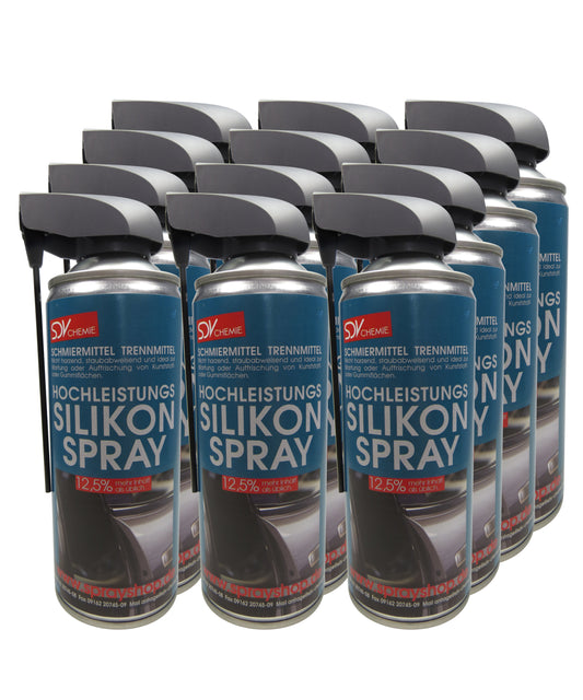 Hochleistungs Silikonspray 12x 450ml Kunststoff- und Gummipflege