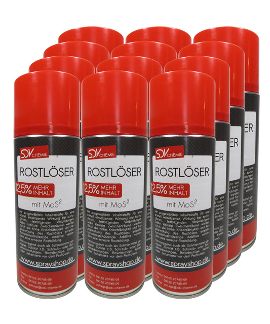 Rostlöser Spray MoS² 12x 450ml Kriechöl Rostentferner Schmiermittel