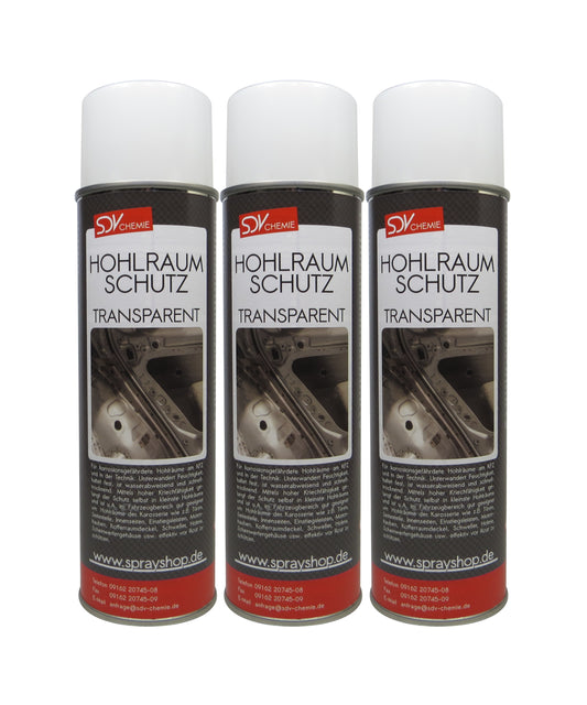 Hohlraumschutz transparent 3x 500ml Spray + 60cm Sonde Hohlraumversiegelung Wachs
