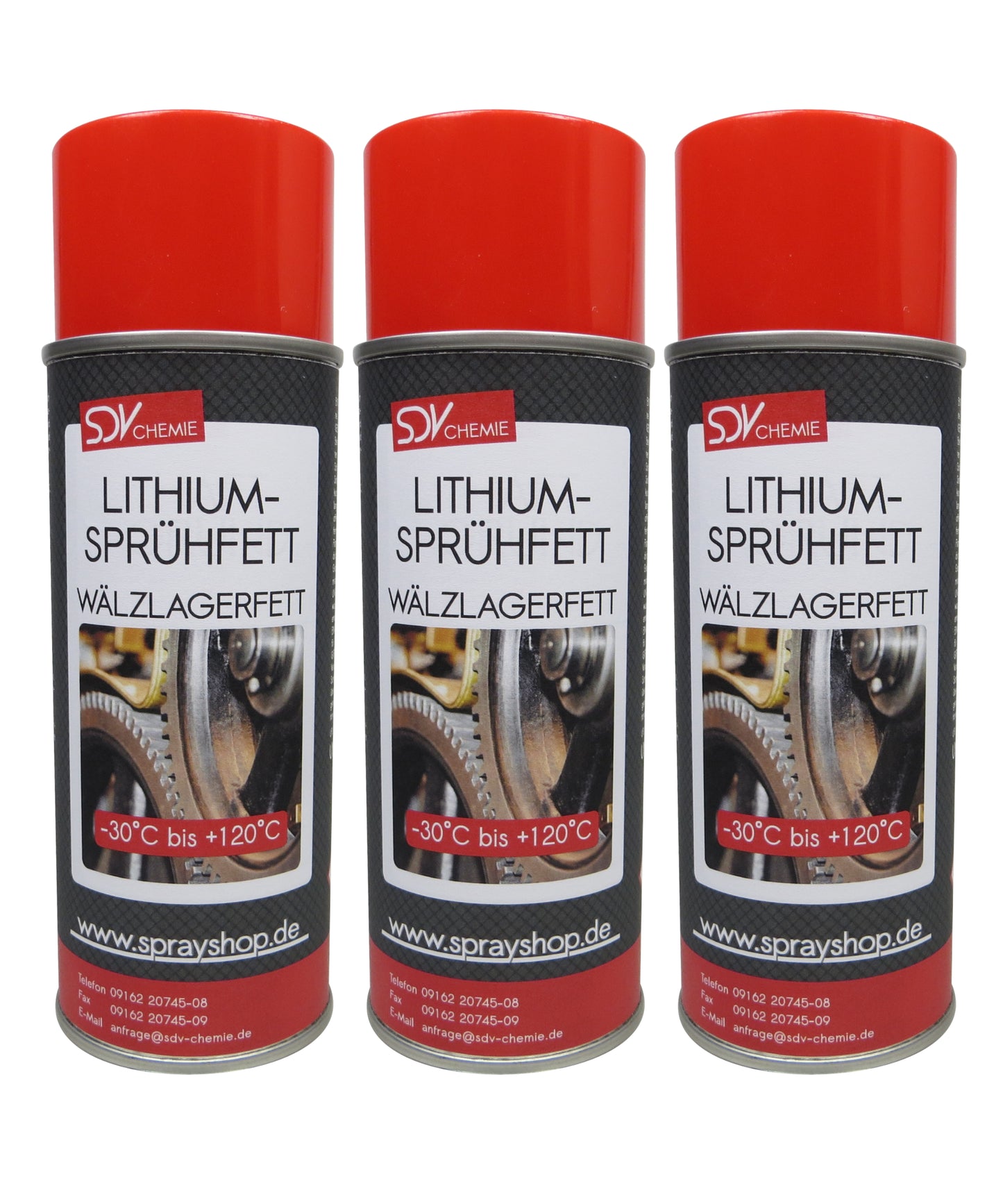 Lithium Sprühfett 3x 400ml Wälzlagerfett Schmierfett Fettspray