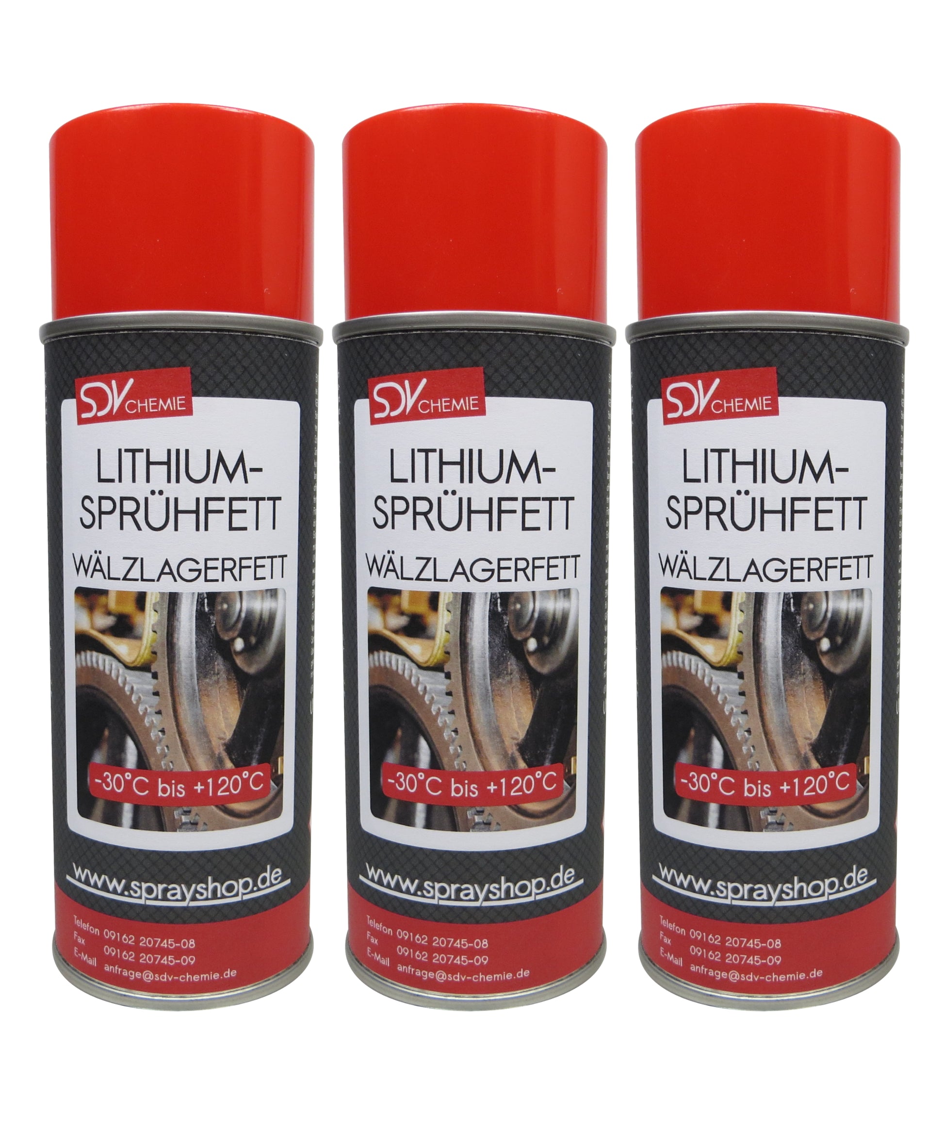 Lithium Sprühfett 3x 400ml Wälzlagerfett Schmierfett Fettspray