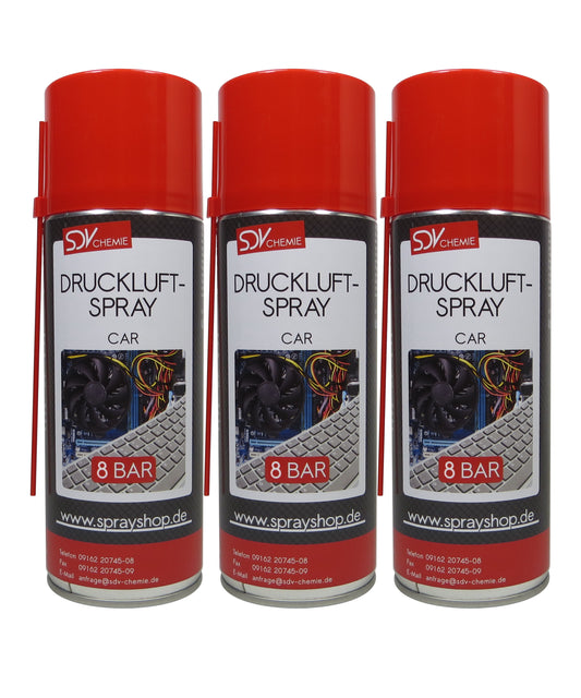 Druckluftspray CAR 3x 400ml Air Duster Druckluftreiniger