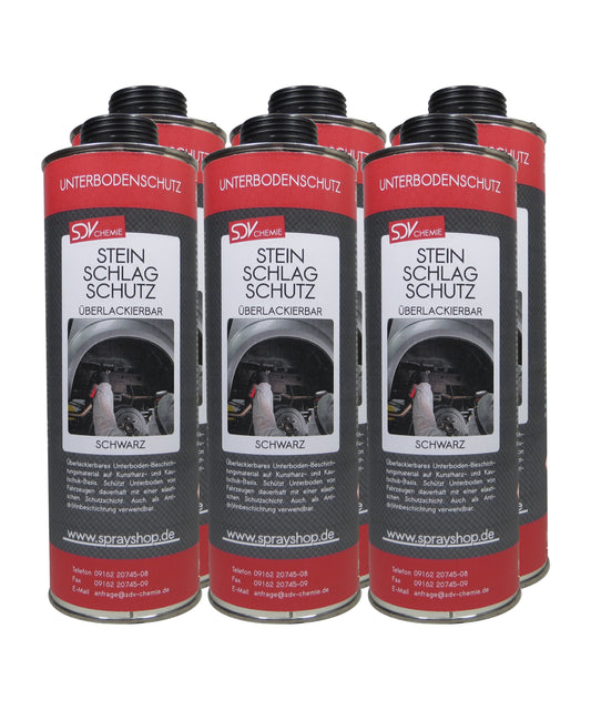 Unterbodenschutz schwarz überlackierbar 6x 1 L UBS Steinschlagschutz
