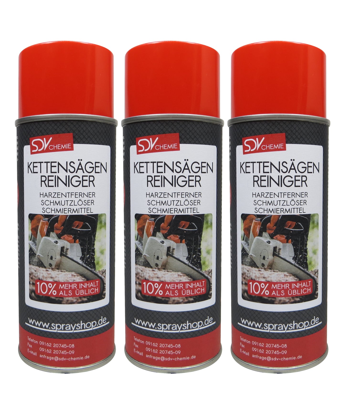 Kettensägenreiniger 3x 440ml Motorsäge Heckenschere Harzentferner